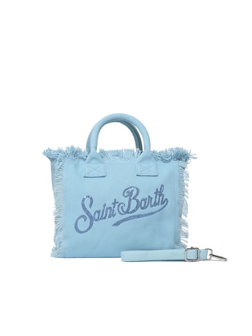Borsa Colette in canvas con logo strass Azzurro Mc2 Saint Barth | COL000100404L